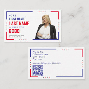 Political Candidate Election Campaign Personalized Business Card
