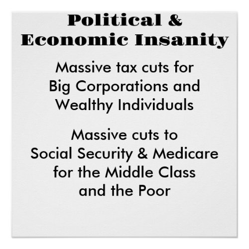 Political  Economic Insanity Poster