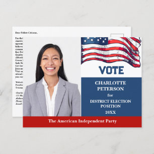 Political Election Campaign Candidate Introduction Postcard