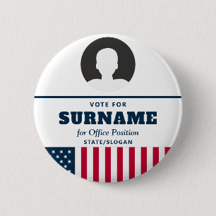 Political Election Campaign Candidate Name & Photo Button