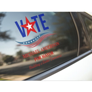 Political Election Campaign Car Window Cling