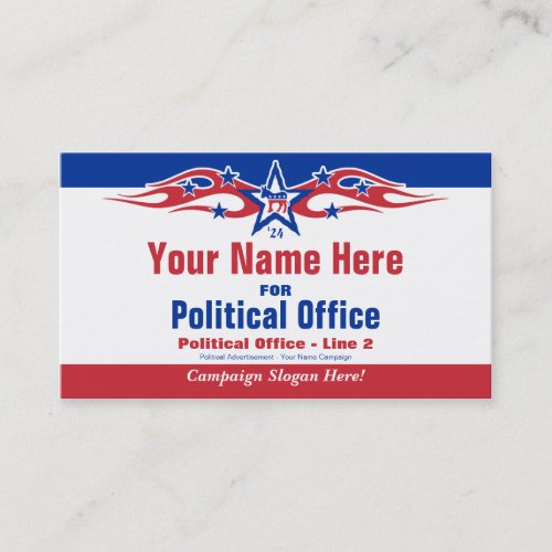 Political Election Campaign Card - Democrat Business Card Template
