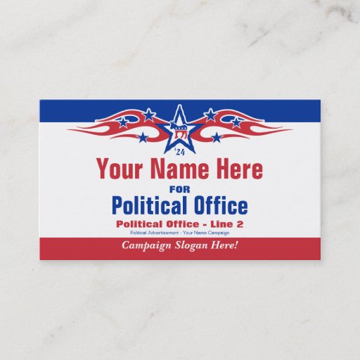 Customizable Political Election Campaign Card - Democrat Business Card Template