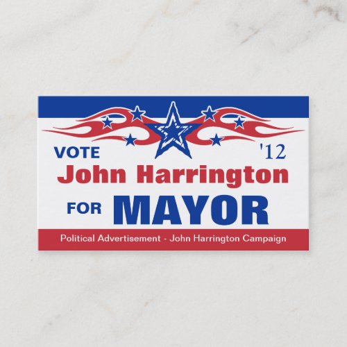 Political Election Campaign Card _ Mayor