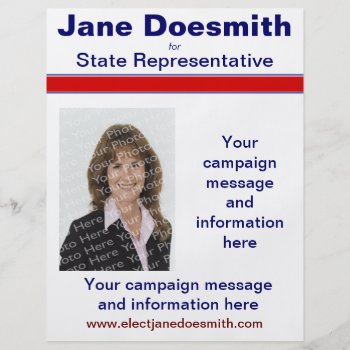 Political Election Campaign Flyer Template by campaigncentral at Zazzle
