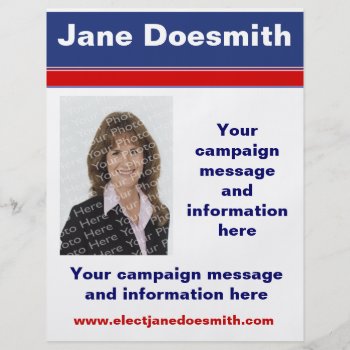 Political Election Campaign Flyer Template by campaigncentral at Zazzle