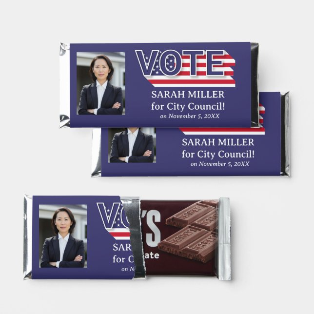 Political Election Campaign Hershey Bar Favors (Front)