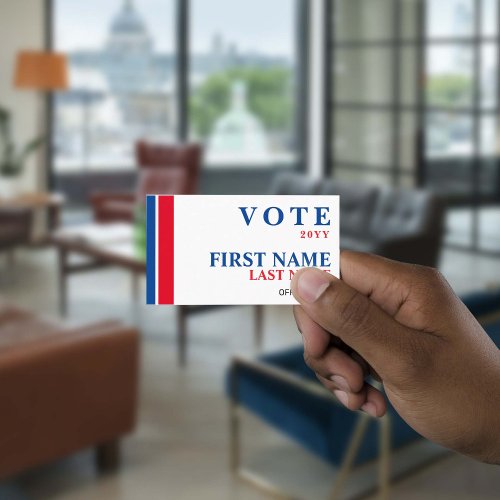 Political Election Campaign Red and Blue Stripes  Business Card