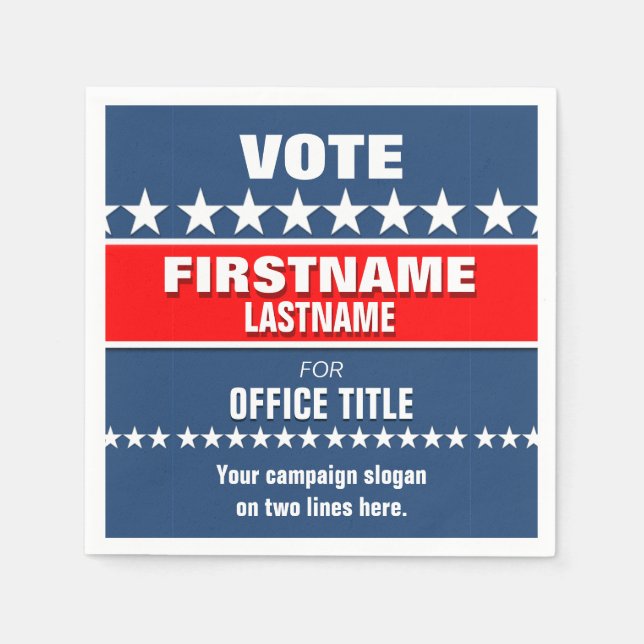 Political Election Campaign Template Paper Napkins (Front)