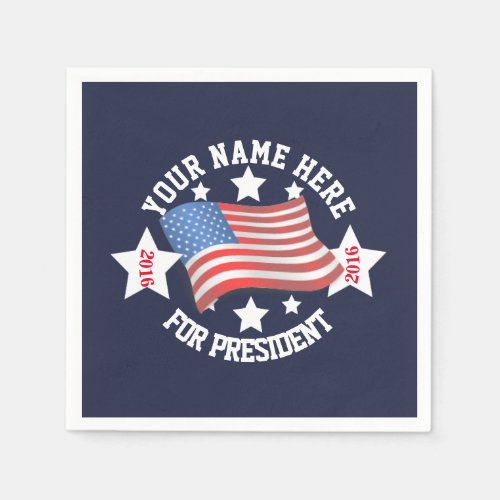 Political Election Campaign Template with Flag Paper Napkins