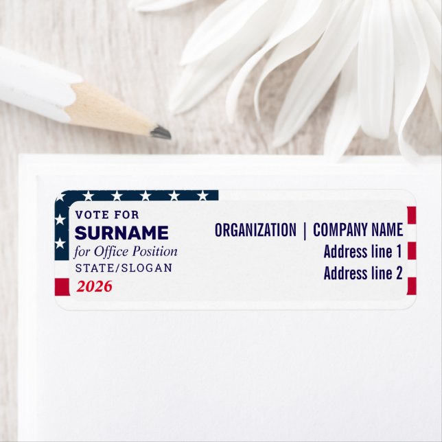 Political Election Custom Campaign Candidate Name Label (Insitu)