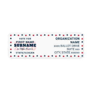 Political Election Custom Campaign Candidate Name Label