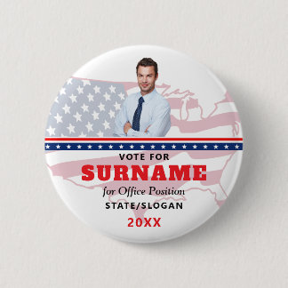 Political Election Red Campaign Custom Candidate Button