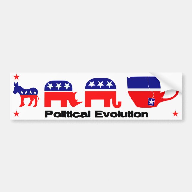 Political evolution bumper sticker (Front)
