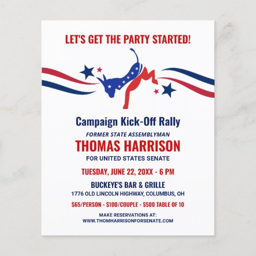 Political Fundraising Campaign Kickoff Democrats