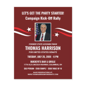 Political Fundraising Campaign Kickoff with Photo