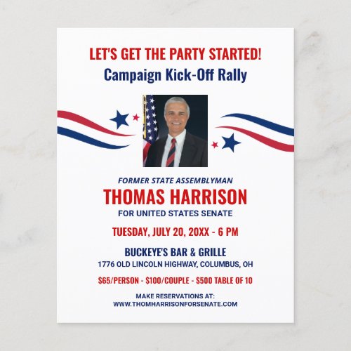 Political Fundraising Campaign Kickoff with Photo