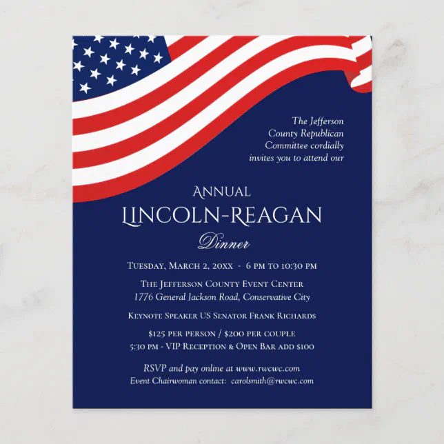 Political Fundraising Dinner Invitation | Zazzle