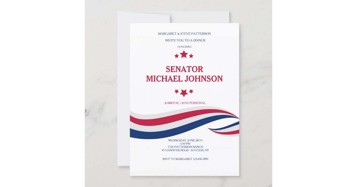 Political Fundraising Invitation Zazzle