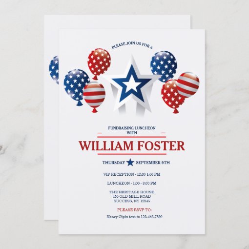 Political Fundraising Invitation | Zazzle