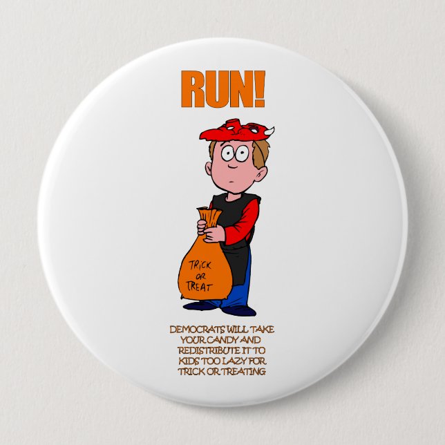 Political Halloween Trick or Treat Button (Front)