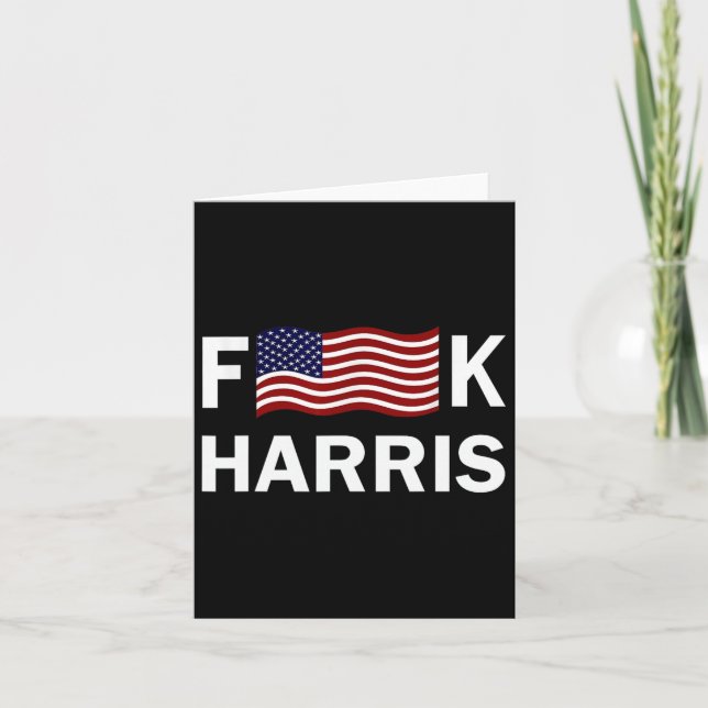 Political Humor F Kamala Harris Conservative Repub Card (Front)