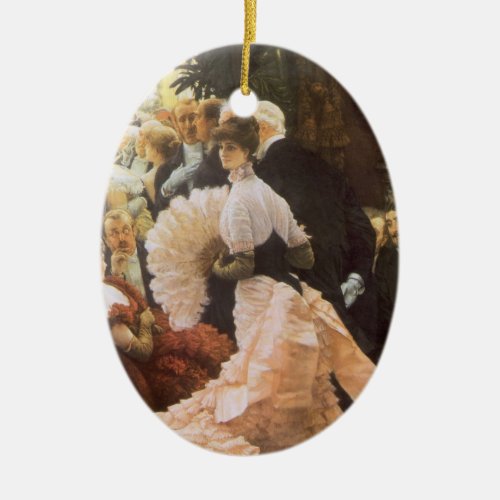 Political Lady by James Tissot Vintage Victorian Ceramic Ornament