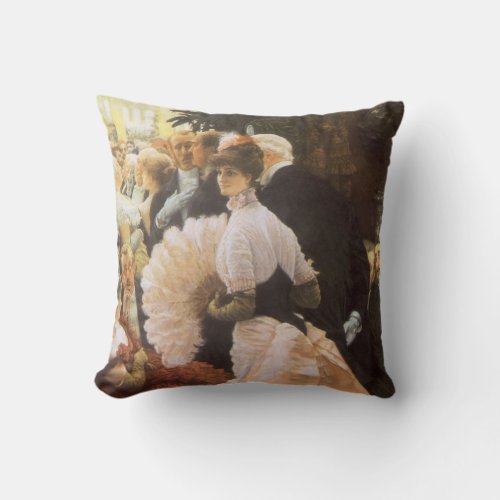 Political Lady by James Tissot Vintage Victorian Throw Pillow