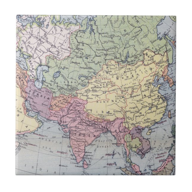 Political Map | Asia Ceramic Tile (Front)