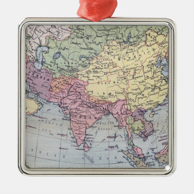 Political Map | Asia Metal Ornament (Front)