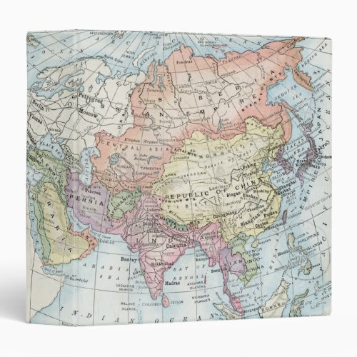Political Map of Asia 1916 3 Ring Binder