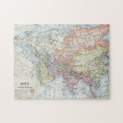 Political Map of Asia 1916 Jigsaw Puzzle