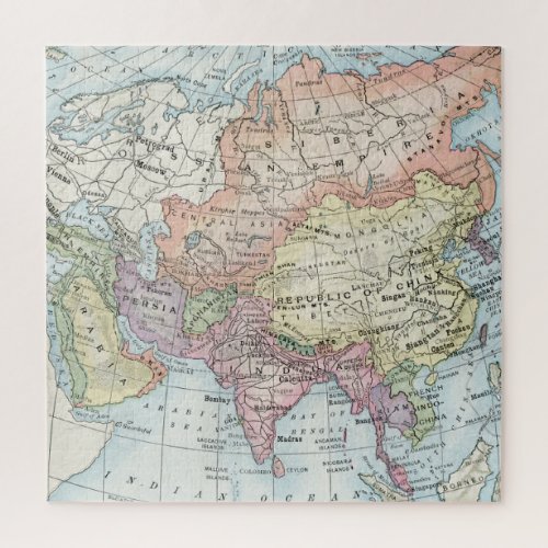 Political Map of Asia 1916 Jigsaw Puzzle