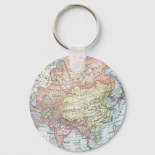 Political Map of Asia (1916) Keychain