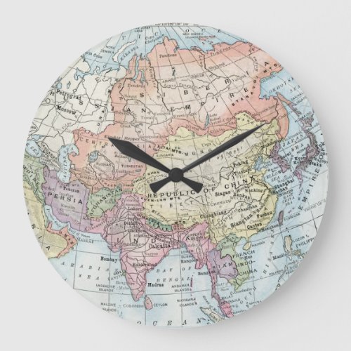 Political Map of Asia 1916 Large Clock
