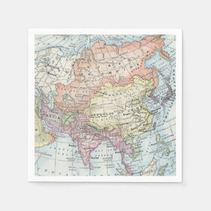 Political Map of Asia (1916) Napkins