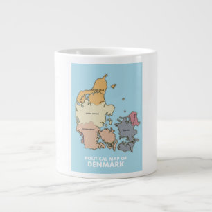 Political map of Denmark Giant Coffee Mug