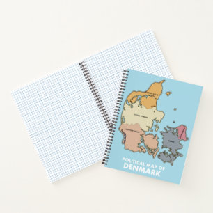 Political map of Denmark Giant Coffee Mug Notebook