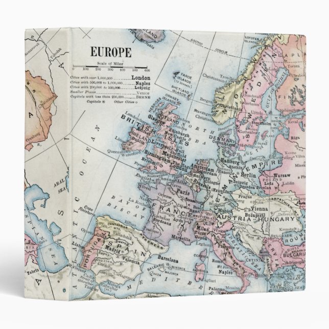 Political Map of Europe (1916) 3 Ring Binder (Front/Spine)