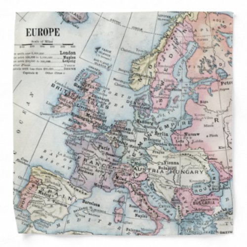 Political Map of Europe 1916 Bandana
