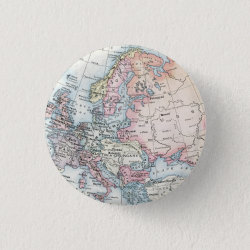 Political Map of Europe 1916 Button