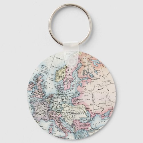 Political Map of Europe 1916 Keychain