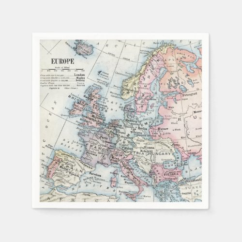 Political Map of Europe 1916 Napkins