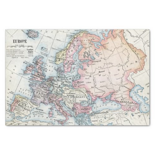 Political Map of Europe 1916 Tissue Paper