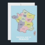 Political map of France Save The Date<br><div class="desc">Political map of France in a beautiful hand drawn style.</div>