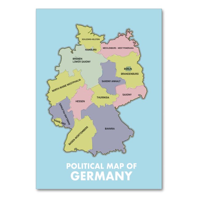 Political map of Germany Giant Coffee Mug Table Number (Front)