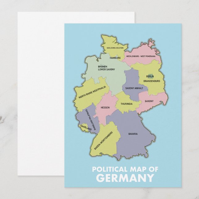 Political map of Germany Save The Date (Front/Back)