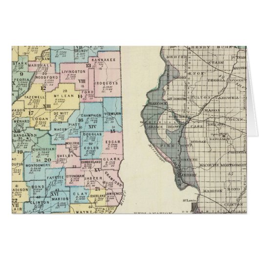 Political map of Illinois Cards (Front Horizontal)