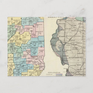 Political map of Illinois Postcard