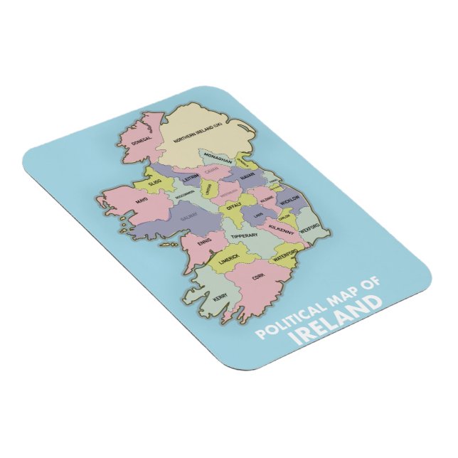 Political Map Of Ireland. Magnet (Right Side)
